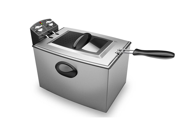 厨具电器产品油炸锅设计效果图