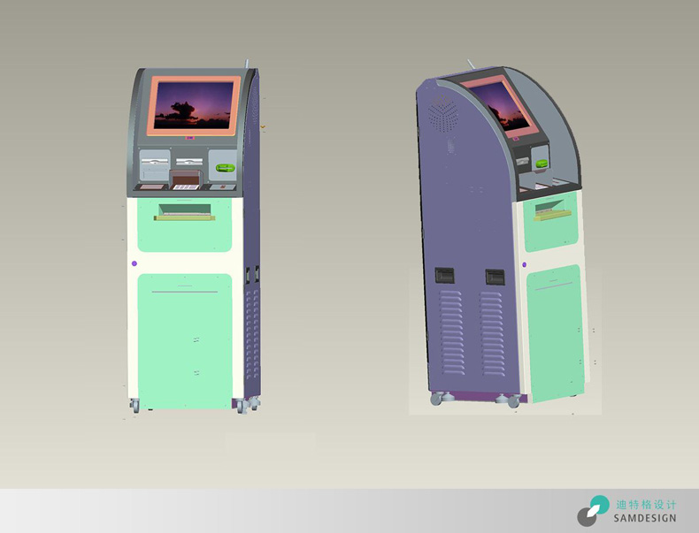 立式自助服务终端机结构设计效果图